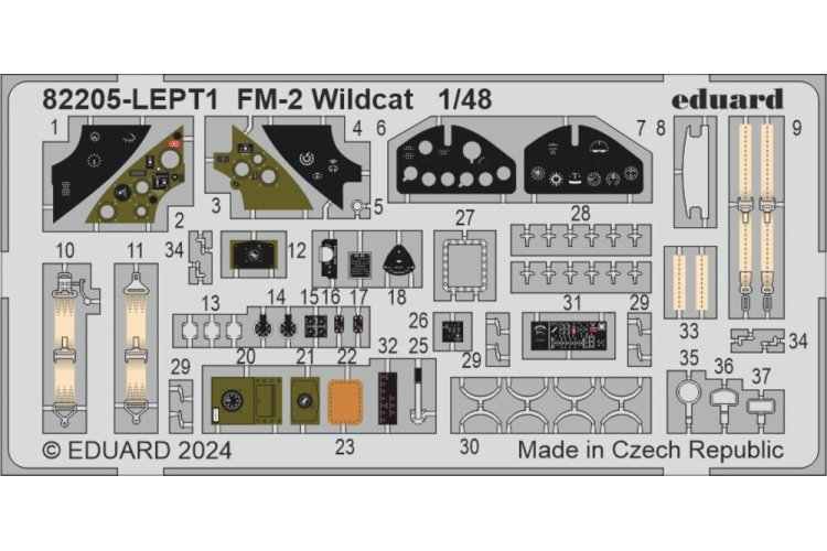 1:48 Eduard 82205 Grumman F4F Wildcat - FM-2 Wildcat - ProfiPACK Edition - Propeller Vliegtuig - Edu82205 9 - EDU82205