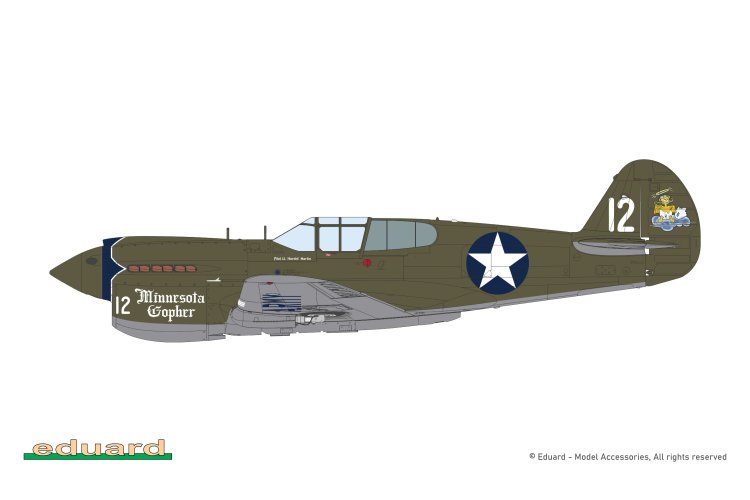 1:48 Eduard 84207 Curtiss P-40E Warhawk WWII - Weekend Edition - Amerikaans Vliegtuig - Edu84207 12 - EDU84207