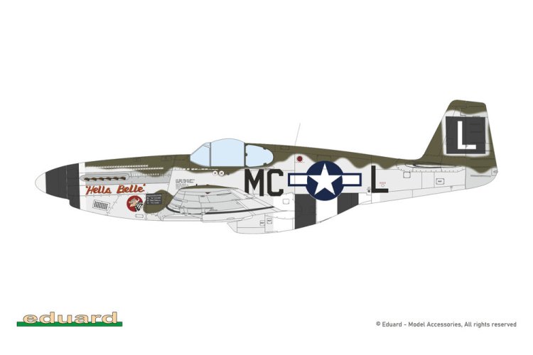 1:48 Eduard 84214 North American P-51B Mustang Malcolm Hood WWII - Weekend Edition - Amerikaans Jachtvliegtuig - Edu84214 5 - EDU84214
