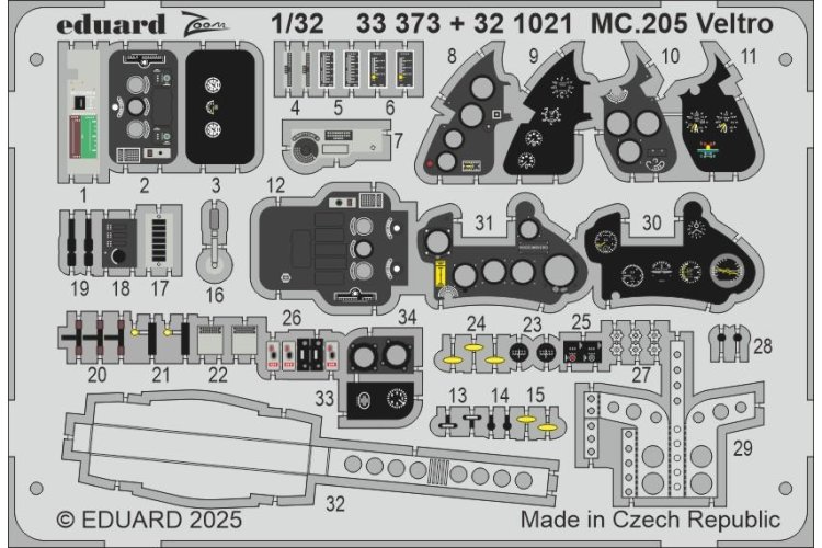 1:32 Eduard BIG33165 Accessories for MC.205 Veltro - Italeri - Edubig33165 xs 4 - EDUBIG33165-XS