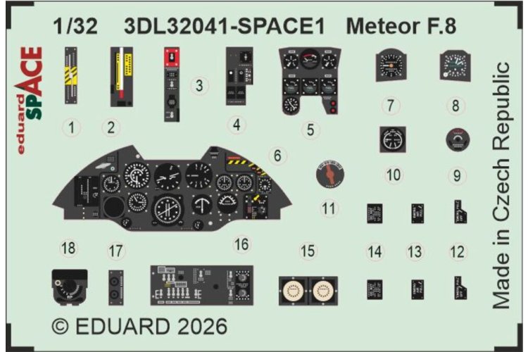 1:32 Eduard BIG33173 Accessoires Set voor Gloster Meteor F.8 - Revell - Edubig33173 xs 1 - EDUBIG33173-XS