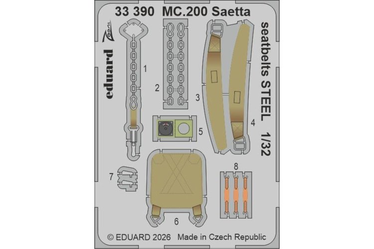 1:32 Eduard BIG33175 Accessoires Set voor Macchi MC.200 Saetta - Italeri - Edubig33175 xs 2 - EDUBIG33175-XS