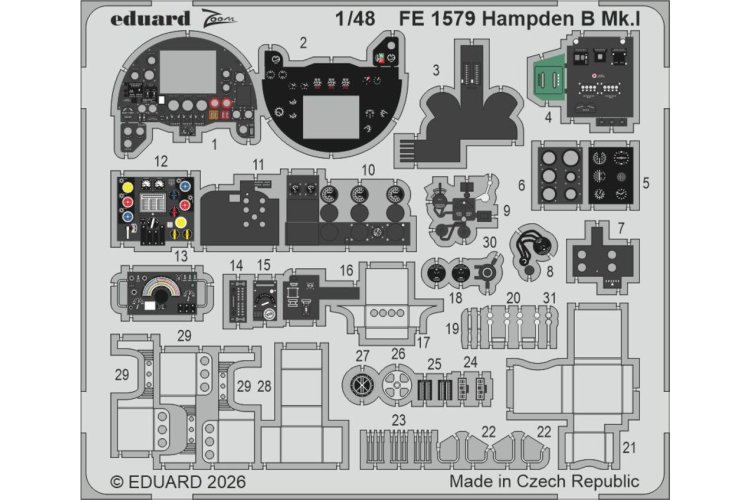 1:48 Eduard BIG49475 Accessoires Set voor Handley Page Hampden B Mk.I - ICM - Edubig49475 xs 4 - EDUBIG49475-XS
