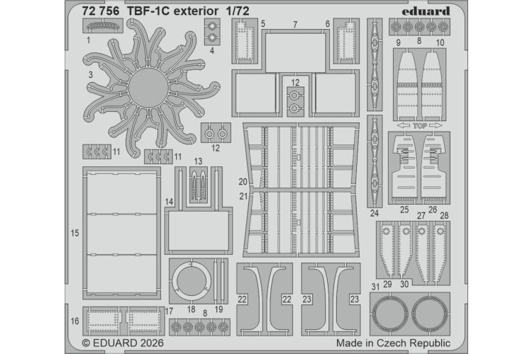 1:72 Eduard BIG72192 Accessories Set for Grumman TBF-1C Avenger &ndash; HobbyBoss - Edubig72192 xs 4 - EDUBIG72192-XS