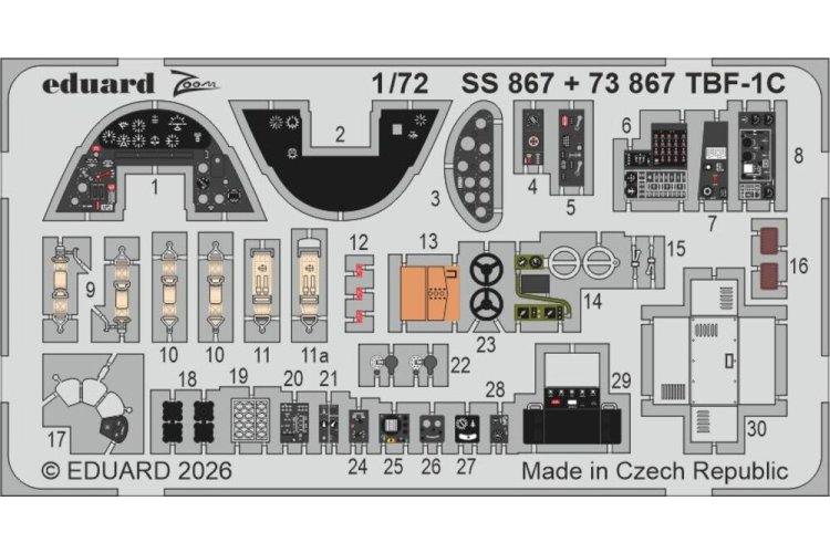 1:72 Eduard BIG72192 Accessories Set for Grumman TBF-1C Avenger &ndash; HobbyBoss - Edubig72192 xs 7 - EDUBIG72192-XS