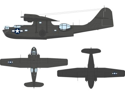 1:48 Eduard EX1183 US National Insignia Maskering Set - Stars with Red Center voor Consolidated PBY-5A Catalina - Eduex1183 xs 1 - EDUEX1183-XS