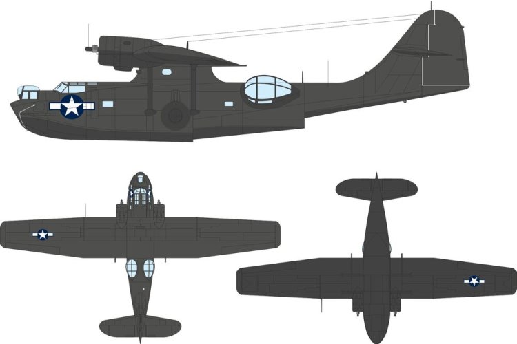 1:48 Eduard EX1183 US National Insignia Mask Set &ndash; Stars with Red Center for Consolidated PBY-5A Catalina - Eduex1183 xs 1 - EDUEX1183-XS
