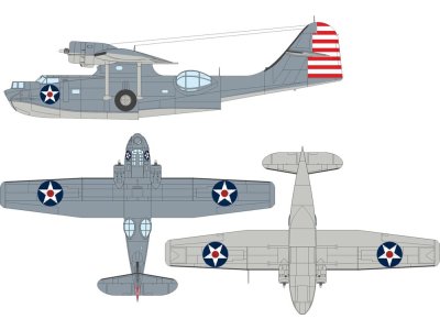 1:48 Eduard EX1184 US National Insignia Maskering Set - Stars en Bars voor Consolidated PBY-5A Catalina - Eduex1184 xs 1 - EDUEX1184-XS