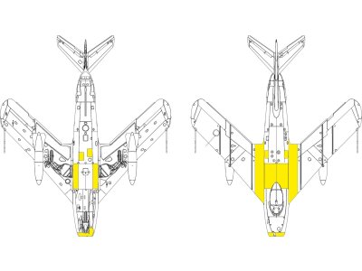 1:48 Eduard EX1192 Masking Set for Surface Panels of Mikoyan-Gurevich MiG-17F - Kinetic - Eduex1192 xs 1 - EDUEX1192-XS