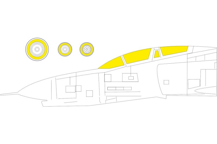 1:48 Eduard EX802 Masking Sheet for F-4B Phantom - Tamiya - Eduex802 xs - EDUEX802-XS