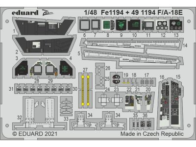 1:48 Eduard FE1194 Accessoires for F/A-18E - MENG - Edufe1194 xs - EDUFE1194-XS