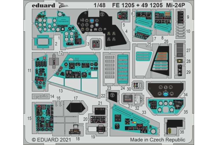 1:48 Eduard FE1205 Accessoires for Mi-24P - Zvezda - Edufe1205 xs - EDUFE1205-XS