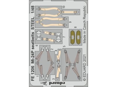1:48 Eduard FE1206 Seatbelts Steel for Mi-24P - Zvezda - Edufe1206 xs - EDUFE1206-XS