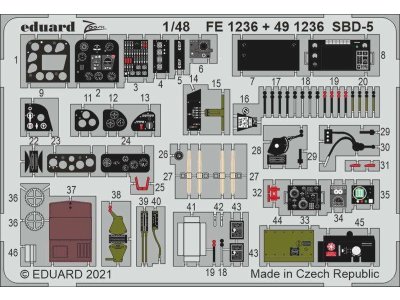 1:48 Eduard FE1236 Accessoires for SBD-5 - Revell - Edufe1236 xs - EDUFE1236-XS