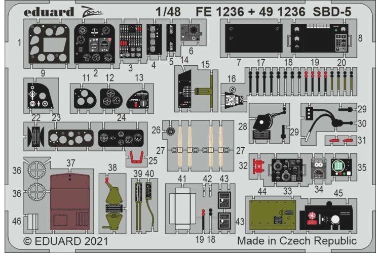 1:48 Eduard FE1236 Accessoires for SBD-5 - Revell - Edufe1236 xs - EDUFE1236-XS