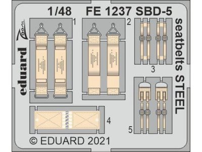1:48 Eduard FE1237 Seatbelts Steel for SBD-5 - Revell - Edufe1237 xs - EDUFE1237-XS