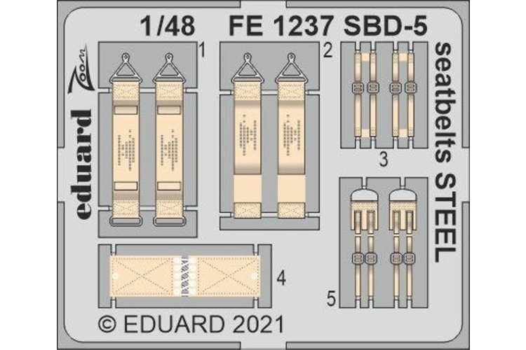 1:48 Eduard FE1237 Seatbelts Steel for SBD-5 - Revell - Edufe1237 xs - EDUFE1237-XS
