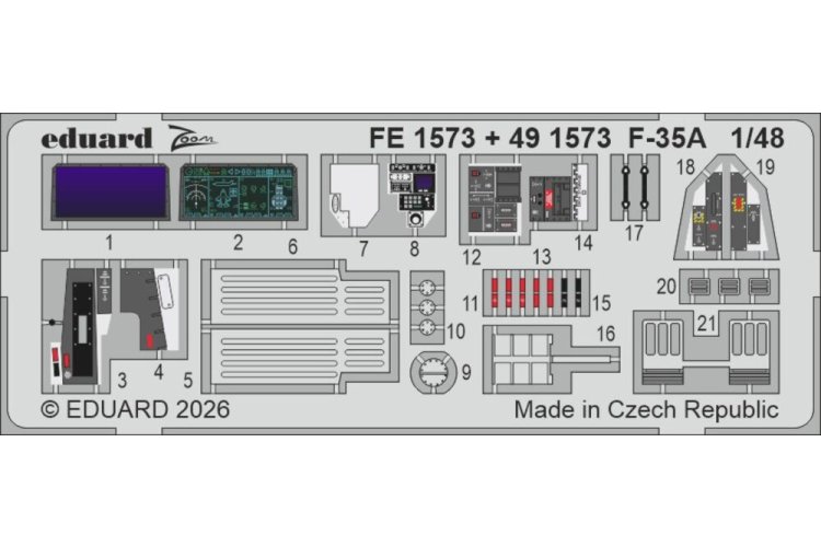 1:48 Eduard FE1573 Stalen Veiligheidsgordels voor F-35A - Italeri - Edufe1573 xs 1 - EDUFE1573-XS