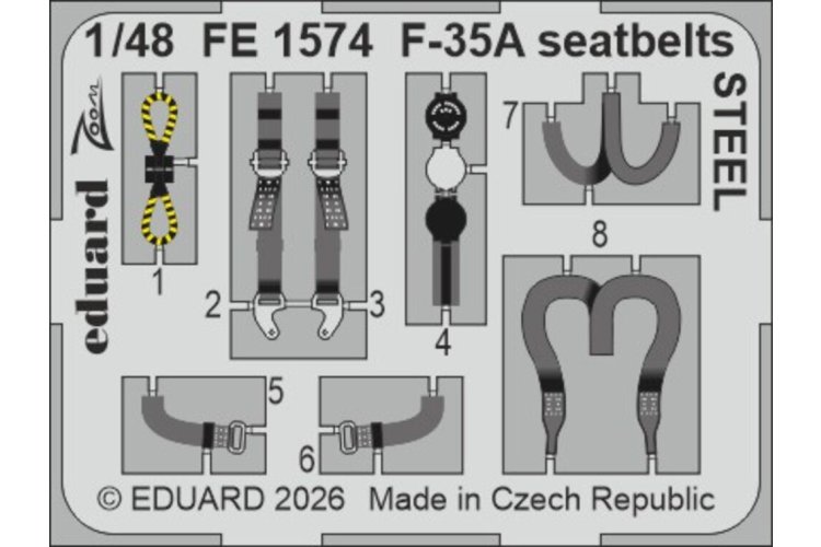 1:48 Eduard FE1574 Stalen Veiligheidsgordels voor F-35A - Italeri - Edufe1574 xs 1 - EDUFE1574-XS
