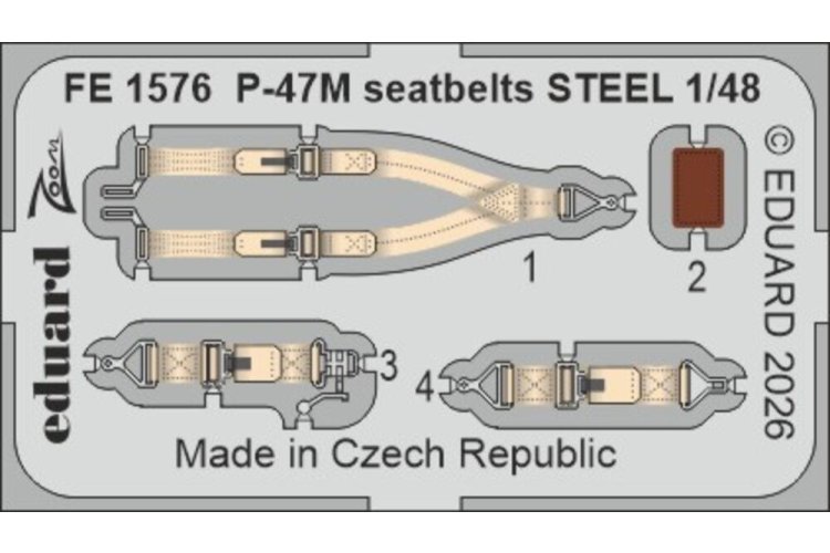 1:48 Eduard FE1576 Stalen Veiligheidsgordels voor P-47M - MiniArt - Edufe1576 xs 1 - EDUFE1576-XS