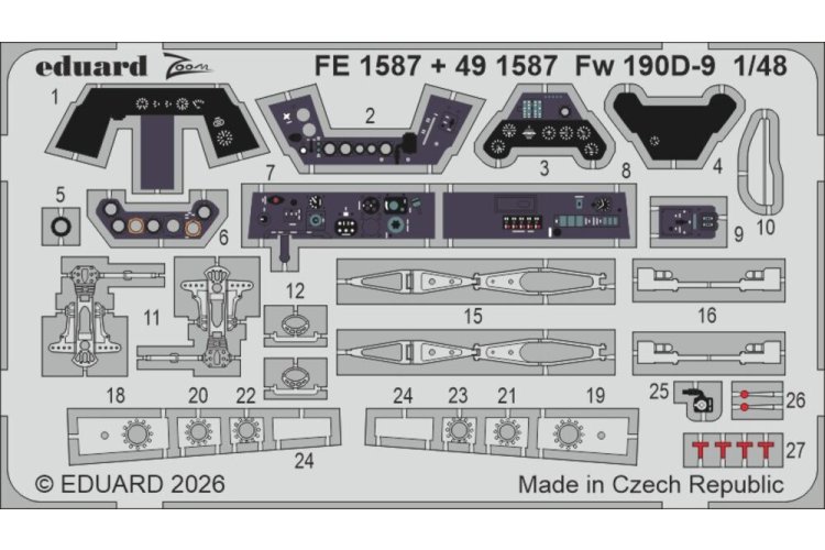 1:48 Eduard FE1587 Accessoires - Zoom Set voor Focke-Wulf Fw 190D-9 - MiniArt - Edufe1587 xs 1 - EDUFE1587-XS
