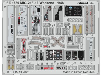 1:48 Eduard FE1589 Accessoires - Zoom Set voor MiG-21F-13 Weekend Edition - Edufe1589 xs 1 - EDUFE1589-XS