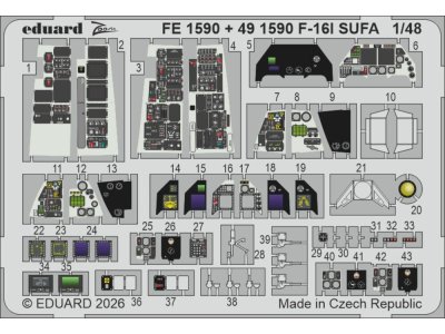 1:48 Eduard FE1590 Zoom Set voor Lockheed Martin F-16I Sufa - Kinetic - Edufe1590 xs 1 - EDUFE1590-XS