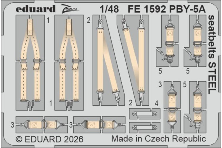 1:48 Eduard FE1592 Zoom Set &ndash; Steel Seatbelts for Consolidated PBY-5A Catalina &ndash; Eduard & Revell - Edufe1592 xs 1 - EDUFE1592-XS