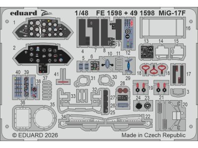 1:48 Eduard FE1598 ZOOM - Accessories Set for Mikoyan-Gurevich MiG-17F - Kinetic - Edufe1598 xs 1 - EDUFE1598-XS