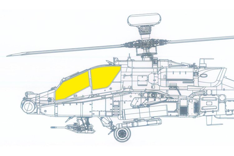 1:35 Eduard JX312 Masking Sheet for AH-64E T-Face - Takom - Edujx312 z1 1 - EDUJX312-XS