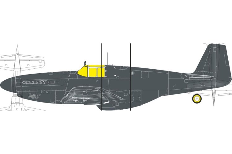 1:32 Eduard JX351 TFace Maskering Set - Birdcage Canopy voor North American P-51 B - Edujx351 xs 1 - EDUJX351-XS
