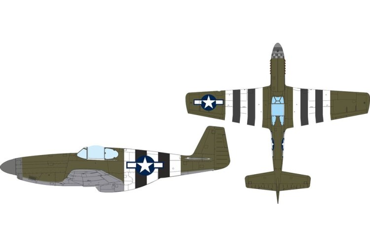 1:32 Eduard JX354 US National Insignia - D-Day Stripes voor North American P-51 B - Edujx354 xs 1 - EDUJX354-XS