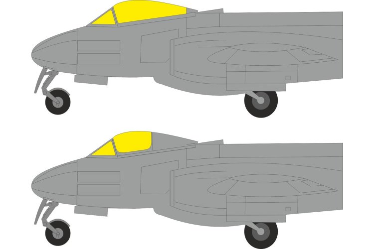 1:32 Eduard JX356 TFace Masking Set for Gloster Meteor F.8 - Revell - Edujx356 xs 1 - EDUJX356-XS