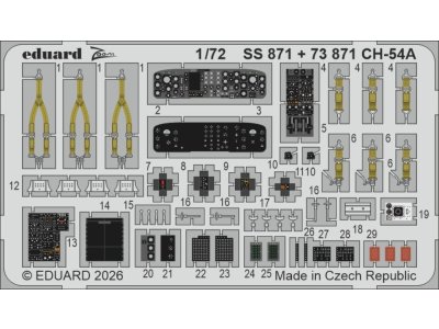 1:72 Eduard SS871 Accessoires - Zoom Set voor Sikorsky CH-54A Tarhe - ICM - Eduss871 xs 1 - EDUSS871-XS