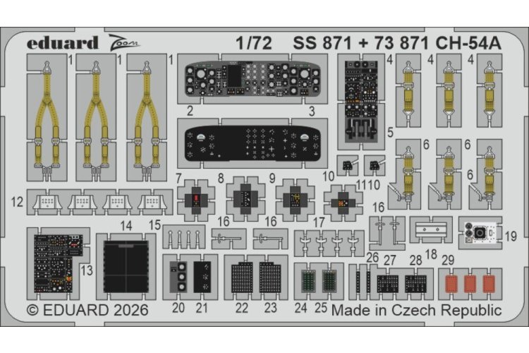 1:72 Eduard SS871 Accessoires - Zoom Set voor Sikorsky CH-54A Tarhe - ICM - Eduss871 xs 1 - EDUSS871-XS
