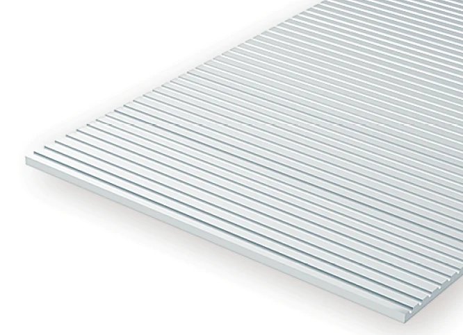 Evergreen 2037 Grooved Plate White HO Scale 0.5mm Thick -1 pcs - Evergreen scribed sheet 3 - EVR2037-XS