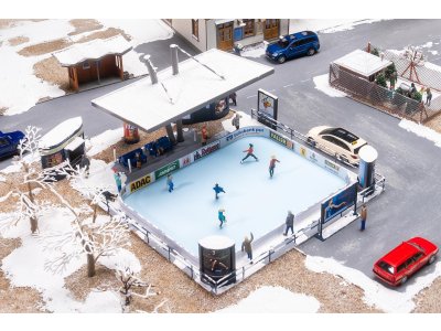 1:87 H0 Faller 134007 Kunstijsbaan met Tribune & Kiosk voor Diorama - Fa134007 1 - FA134007
