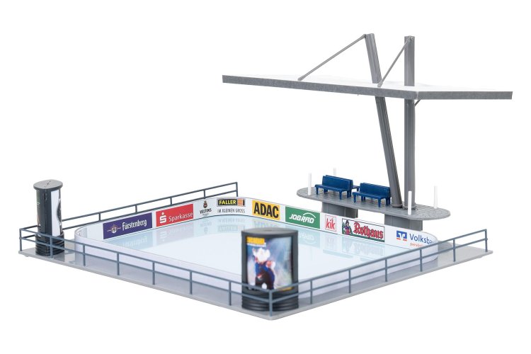 1:87 H0 Faller 134007 Kunstijsbaan met Tribune & Kiosk voor Diorama - Fa134007 3 - FA134007