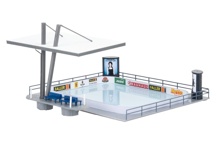 1:87 H0 Faller 134007 Kunstijsbaan met Tribune & Kiosk voor Diorama - Fa134007 4 - FA134007