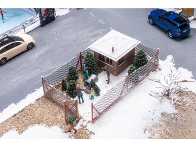 1:87 H0 Faller 134008 Kerstbomenverkoop - Winterdiorama - 5 Figuren & 8 Dennenbomen - Fa134008 1 - FA134008