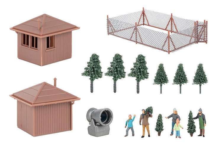 1:87 H0 Faller 134008 Kerstbomenverkoop - Winterdiorama - 5 Figuren & 8 Dennenbomen - Fa134008 4 - FA134008