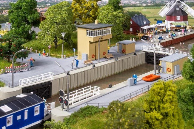 1:87 H0 Faller 190646 Sluizencomplex - Diorama - Fa190646 2 - FA190646