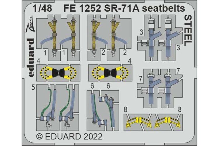 1:48 Eduard FE1252 Seatbelts Steel for SR-71 A Blackbird - Revell - Fe1252 z1 1 - EDUFE1252-XS