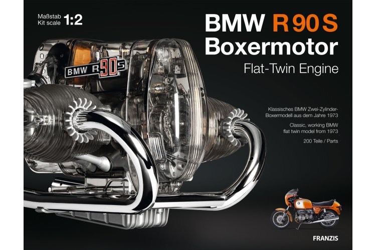 1:2 Franzis 67009 BMW R90S Flat Twin Engine - Fr67009 12 - FR67009