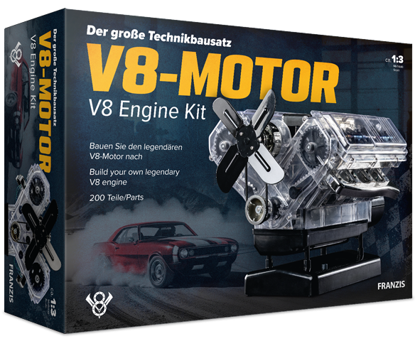 1:3 Franzis 67114-1 V8 Engine Kit - Fr67114 1 1 - FR67114-1