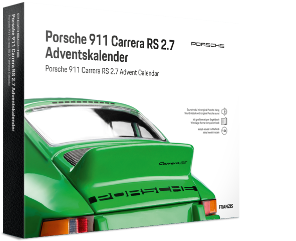 1:24 Franzis 67238 Porsche 911 Carrera RS 2.7 - Groen - Sport Auto - Adventskalender - Fr67238 1 - FR67238