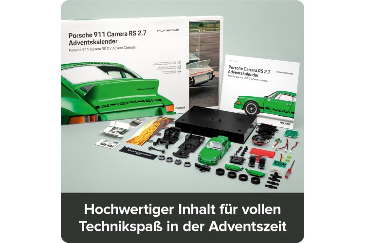 1:24 Franzis 67238 Porsche 911 Carrera RS 2.7 - Groen - Sport Auto - Adventskalender - Fr67238 3 - FR67238