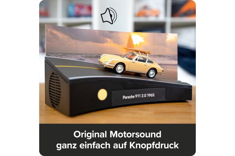 1:43 Franzis 67263 Porsche 911 met Surfplank - Champagnegeel - Adventskalender met Geluid - Fr67263 22 - FR67263