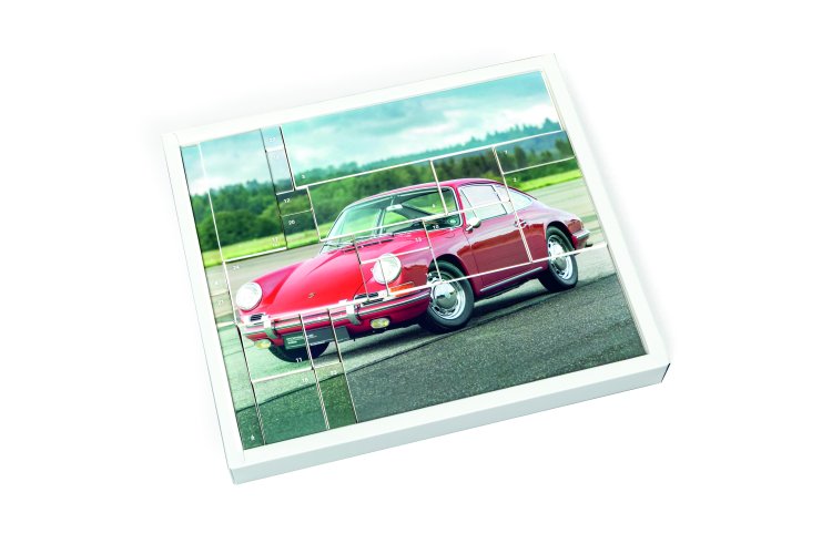 1:43 Franzis 67263 Porsche 911 met Surfplank - Champagnegeel - Adventskalender met Geluid - Fr67263 9 - FR67263