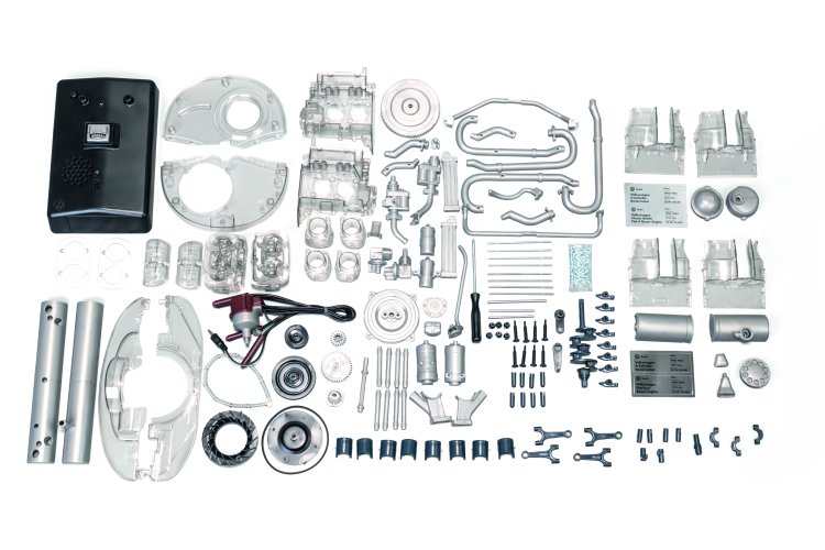 1:4 Franzis 67308 Volkswagen VW 4 Cylinder Boxermotor - 2 Bouwopties - Kever of Bulli - met Geluid - Fr67308 5 1 4 franzis 67308 volkswagen vw 4 cylinder boxermotor 2 bouwopties kever of bulli met geluid - FR67308